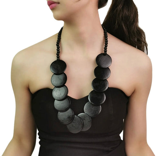 Black wood Necklace